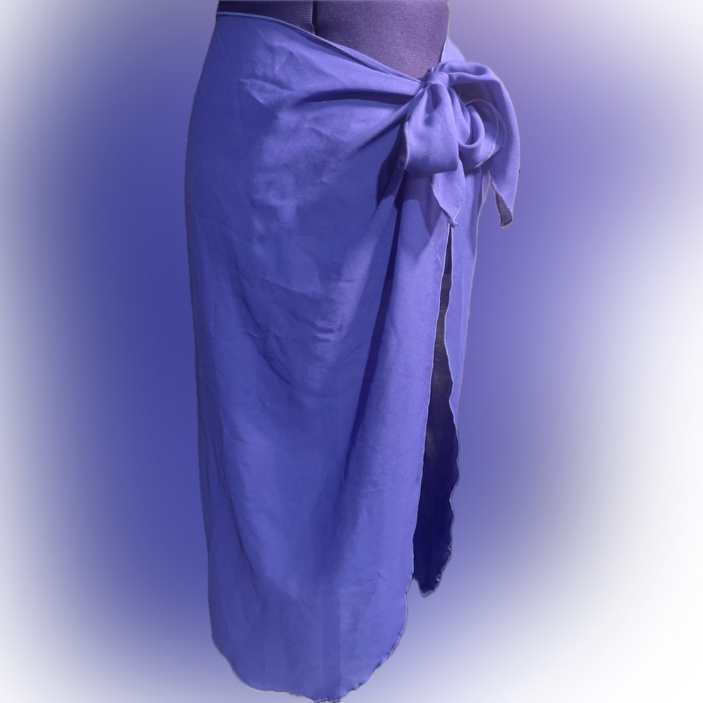 Le Cove Sheer Purple Long Sarong One Size Vacation, Bathing Suit Cover Up